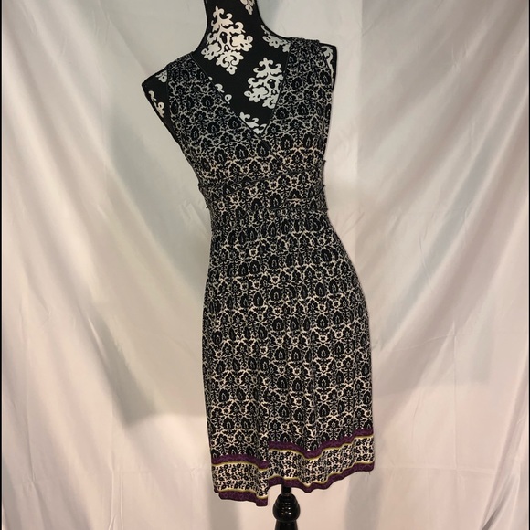 Max Studio Dresses & Skirts - Black White and Purple Print Max Studio Dress EUC